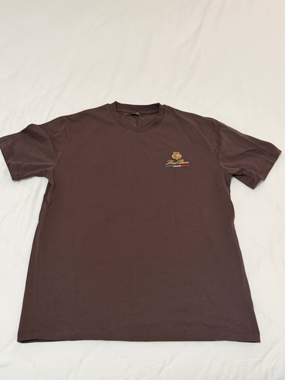 Loro Piano Brown Logo Crewneck T-Shirt - Unbranded